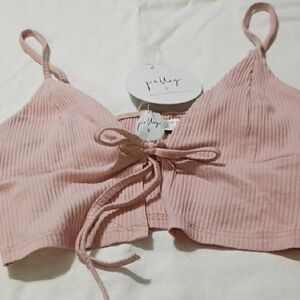 Princess Polly Light Pink Ribbed Top